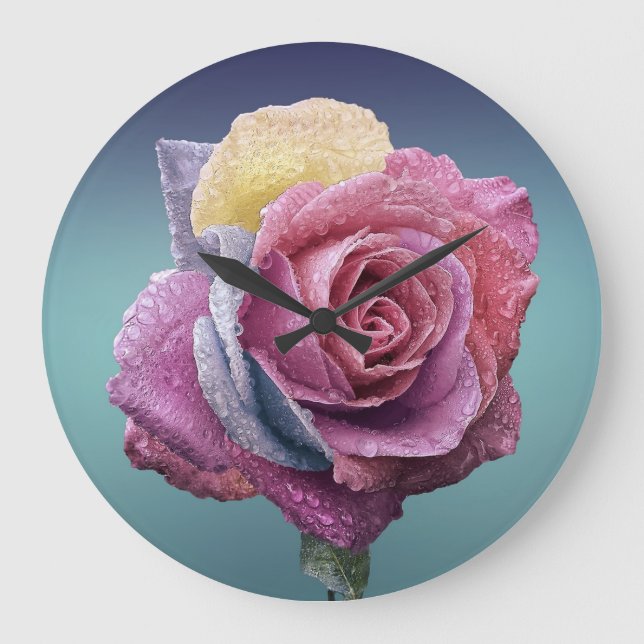Flower Decor 87 Wall Clocks & Numeral Options (Front)