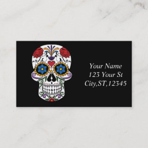 Flower Decorated Human Skull Art Thunder_Cove Business Card