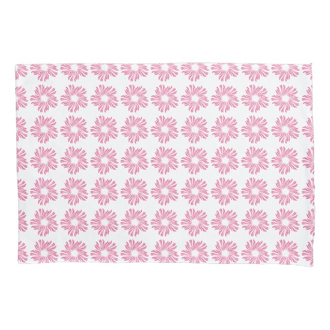 Flower Decorative Pink Red Seamless Pattern Pillowcase (Front)