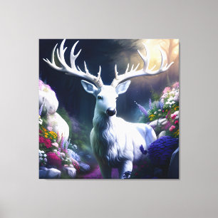 Flower Deer 2 Canvas Print