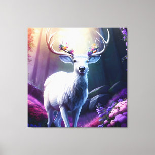 Flower Deer 3 Canvas Print