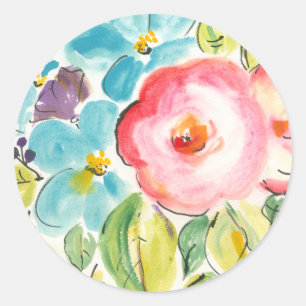 Flower Delight II Classic Round Sticker