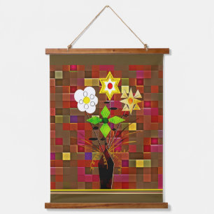 "Flower Delivery" Wood Topped Wall Tapestry