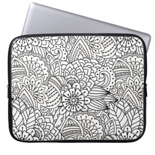 Flower Design Doodle Laptop Sleeve