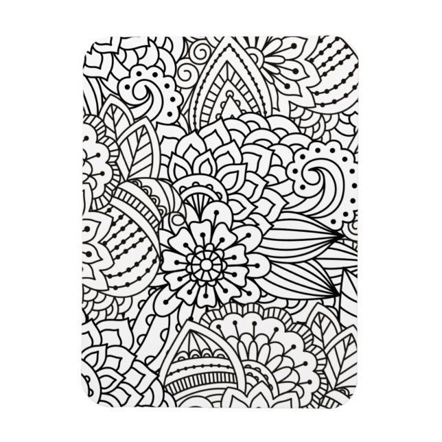 Flower Design Doodle Magnet (Vertical)