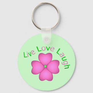 Flower Design - Live Love Laugh Key Ring