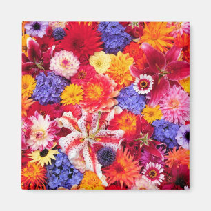 Flower design of Dalhia, Oriental Lilies, Magnet