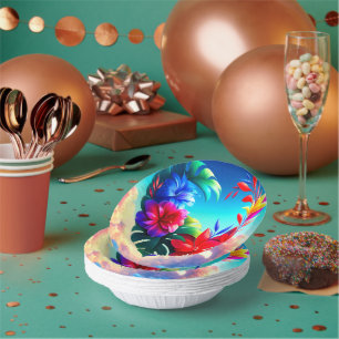 Flower Design Paper Plate