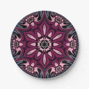 flower design paper plate