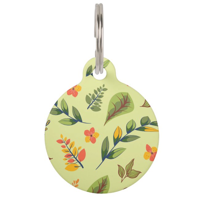 Flower Design Series 3 Pet Tag (Front)