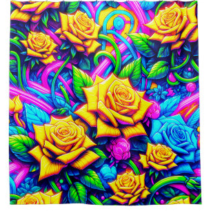 Flower Design Shower Curtain