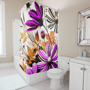 Flower Design Shower Curtain