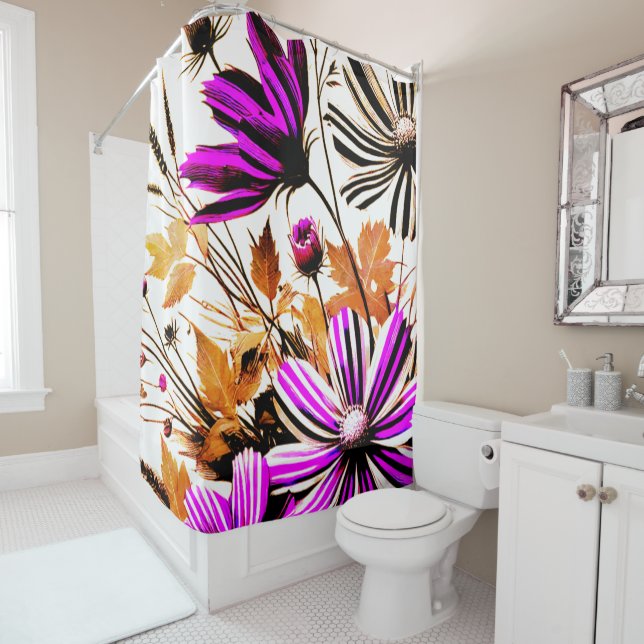 Flower Design Shower Curtain (In Situ)