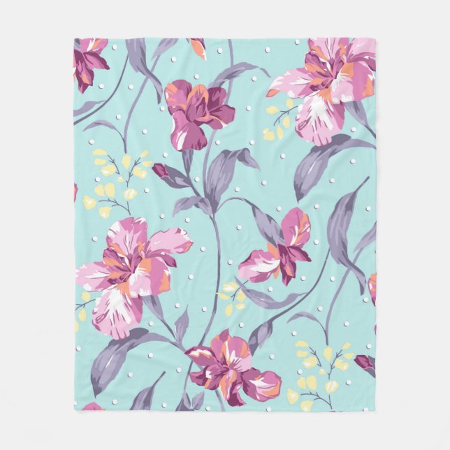 flower design textile illustrationart,background,d fleece blanket (Front)