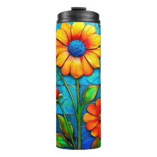 Flower Design Thermal Tumbler