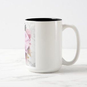 Flower Design Two-Tone Coffee Mug