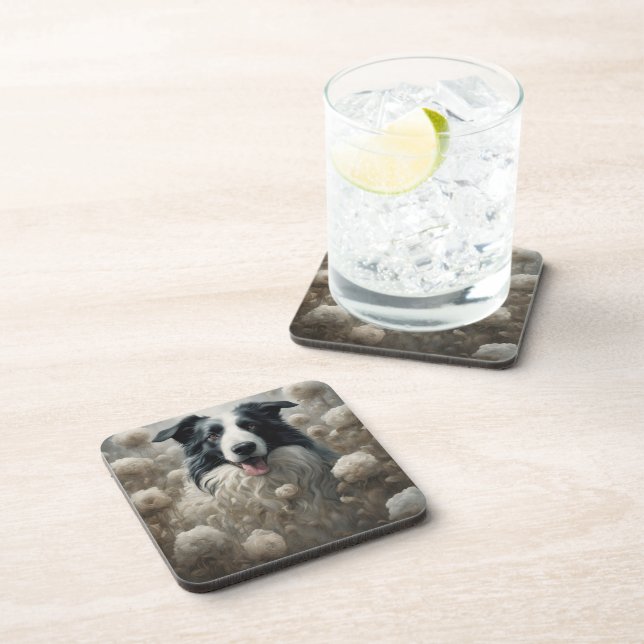 Flower Dog Breed Portraits 12 Coaster (Right Side)
