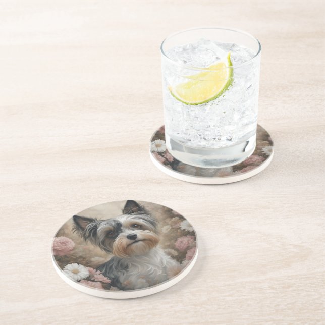 Flower Dog Breed Portraits 13 Coaster (Side)