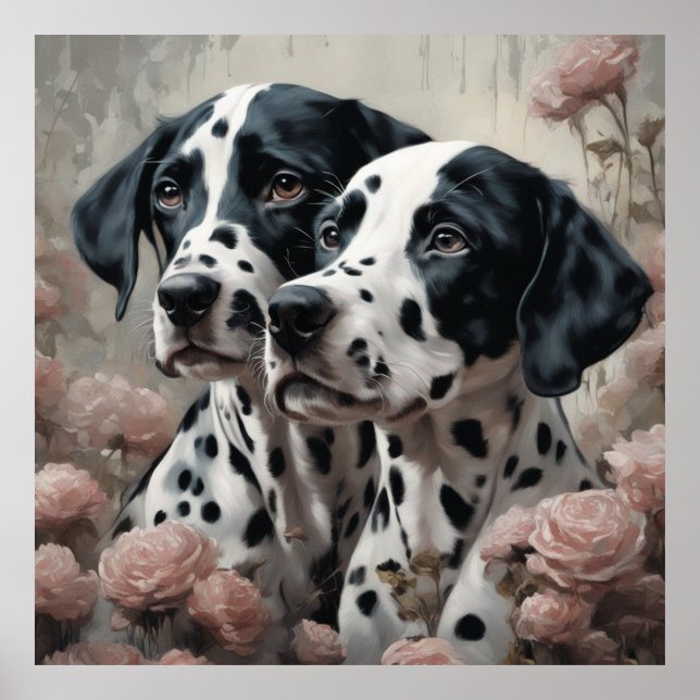 Flower Dog Breed Portraits 4 Poster (Front)