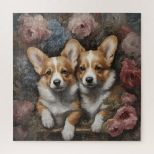 Flower Dog Breed Portraits 5 Jigsaw Puzzle