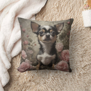 Flower Dog Breed Portraits 9 Cushion
