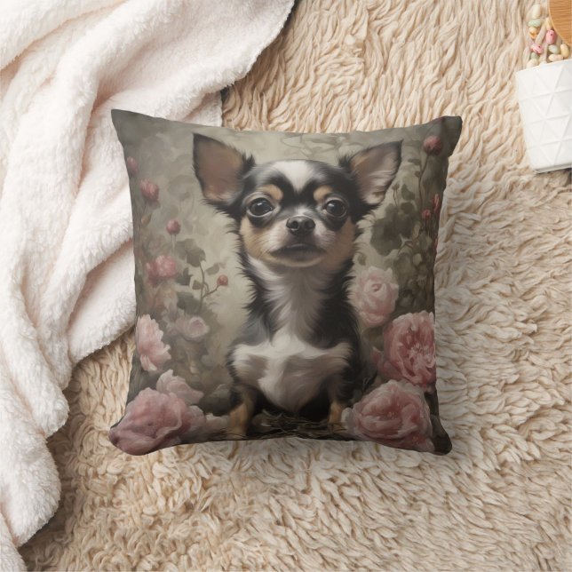 Flower Dog Breed Portraits 9 Cushion (Blanket)
