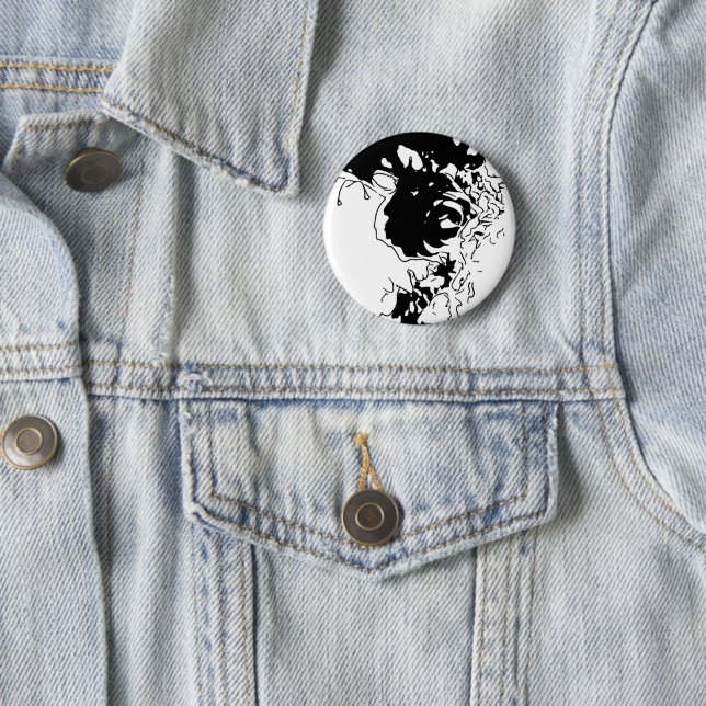 Flower Doodle 6 Cm Round Badge (In Situ)