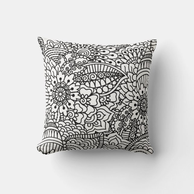 Flower Doodle Cushion (Front)