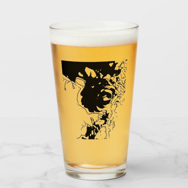 Flower Doodle Glass (Front Filled)