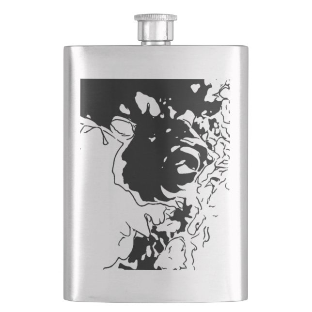 Flower Doodle Hip Flask (Front)