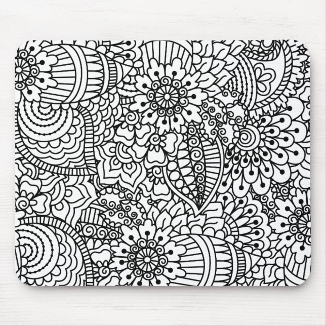 Flower Doodle Mouse Pad (Front)