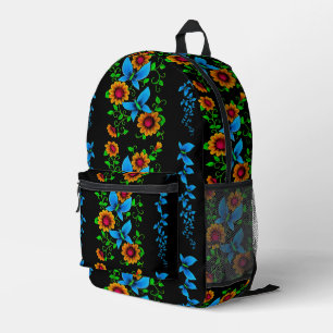 Flower Doodle Printed Backpack