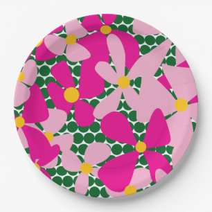 Flower Doodle Throw Pillow Paper Plate