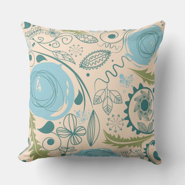 Flower Doodles Cushion (Front)