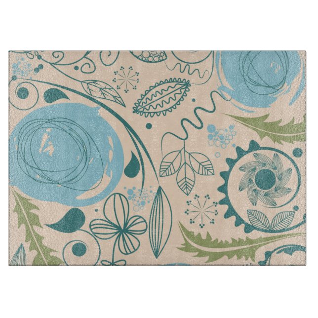 Flower Doodles Cutting Board (Front)
