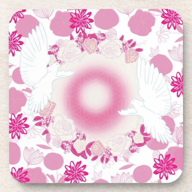 Flower dove coaster (Front)