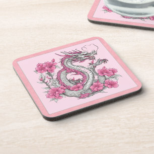 Flower Dragon Beverage Coaster