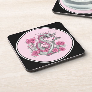 Flower Dragon Beverage Coaster