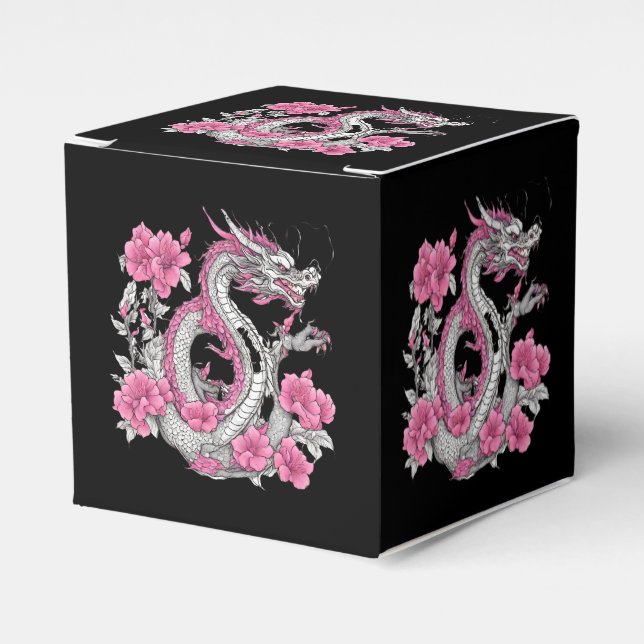 Flower Dragon Favour Box (Front Side)