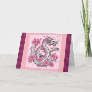 Flower Dragon Greeting Card