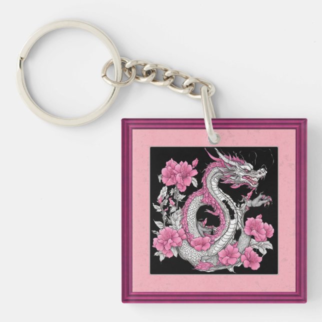 Flower Dragon Keychain (Front)