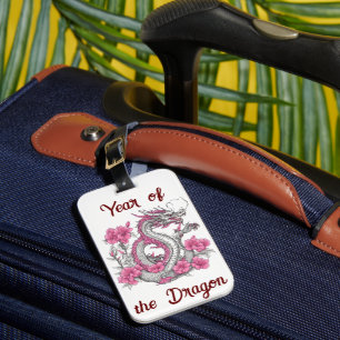 Flower Dragon Luggage Tag