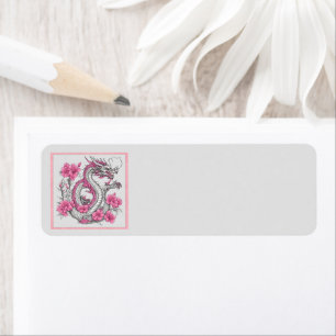 Flower Dragon Return Address Label