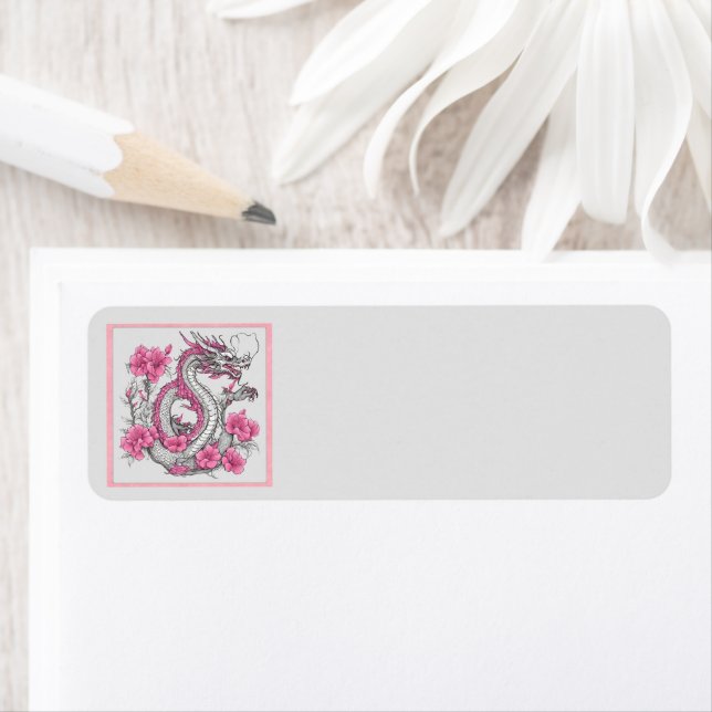 Flower Dragon Return Address Label (Insitu)