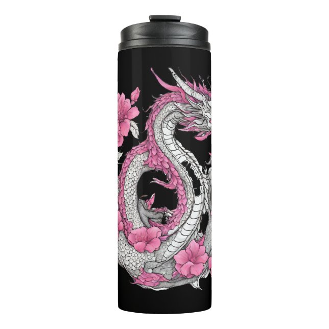 Flower Dragon Thermal Tumbler (Front)