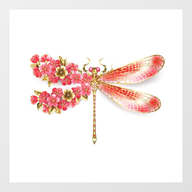 Flower dragonfly with jewellery sakura (Sheet)
