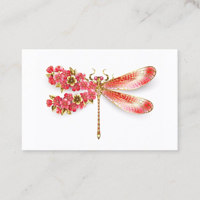 Flower dragonfly with jewellery sakura appointment card (Front)
