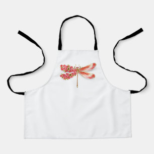 Flower dragonfly with jewellery sakura apron