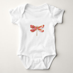 Flower dragonfly with jewellery sakura baby bodysuit