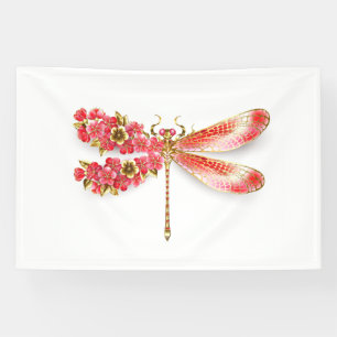 Flower dragonfly with jewellery sakura banner